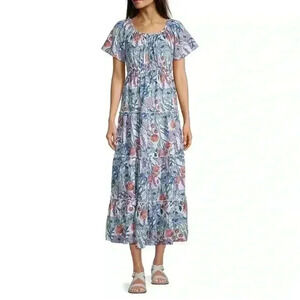 St. John’s Bay Floral Maxi Dress Sz P XXL
